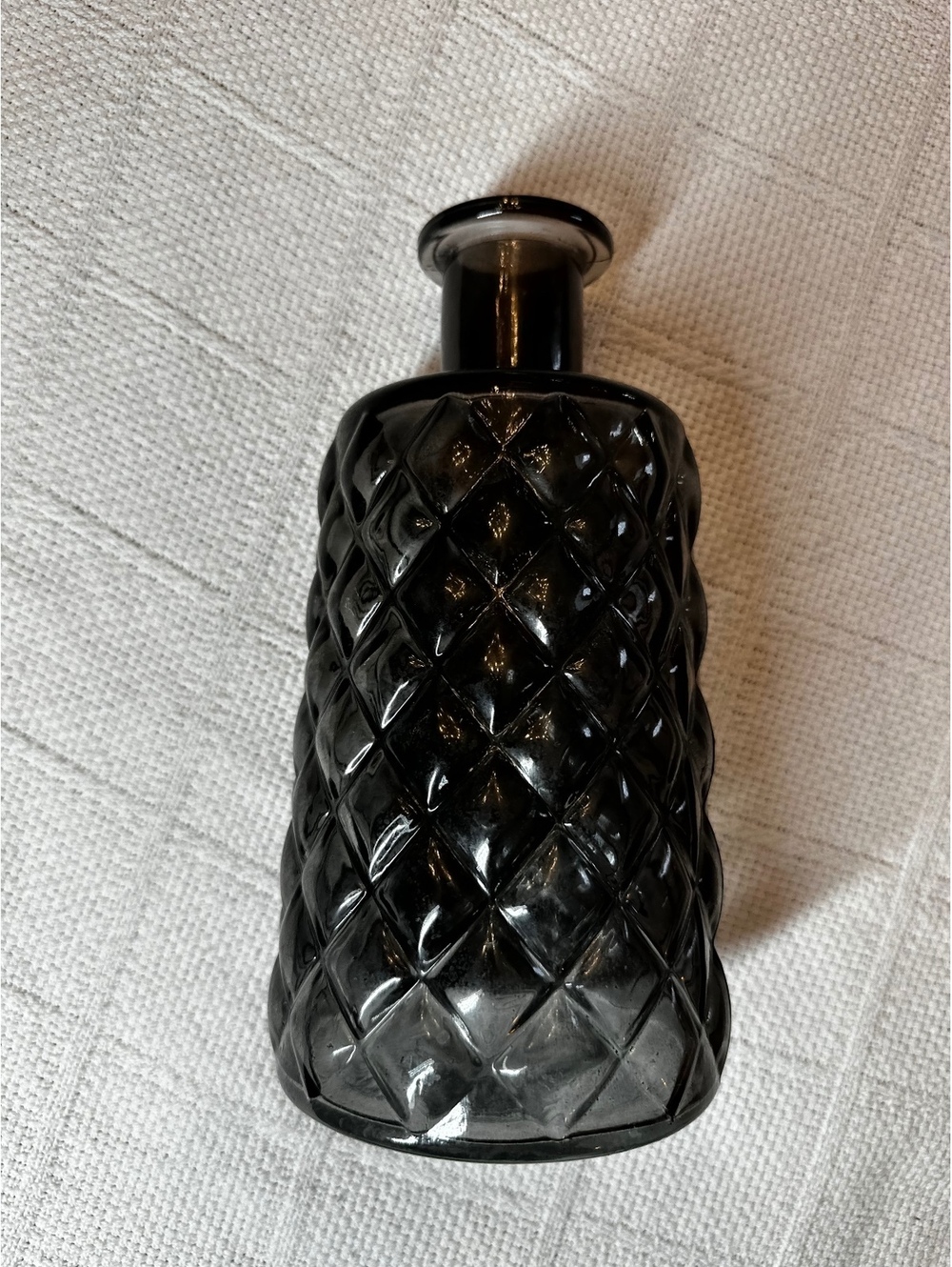 Black Textured Glass Decorative Bottle Vase